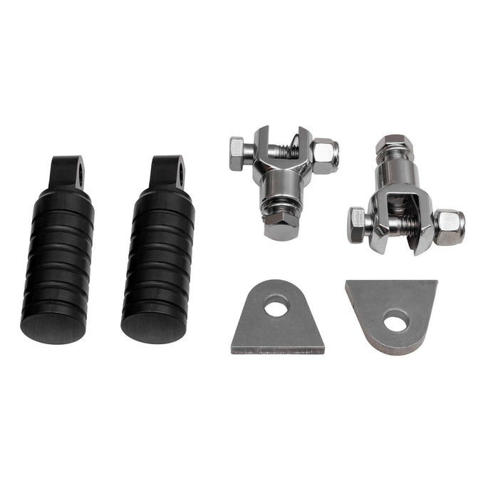 FTCL - SHoRTi Foot Pegs - 7075 Aluminum - Black Anodized - Deluxe Weld-on Kit