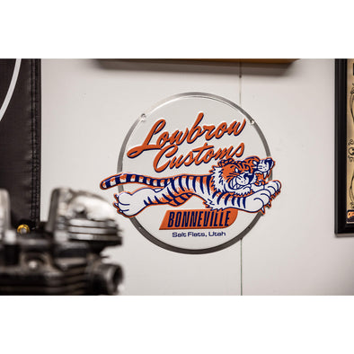 Lowbrow Customs Bonneville Stamped Metal Shop Signs