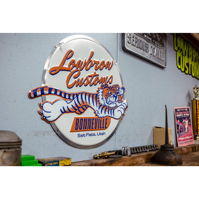 Lowbrow Customs Bonneville Stamped Metal Shop Signs