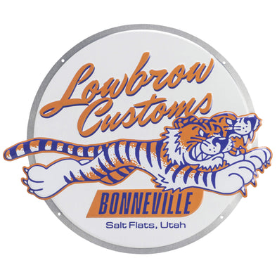 Lowbrow Customs Bonneville Stamped Metal Shop Signs