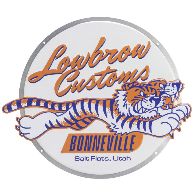 Lowbrow Customs Bonneville Stamped Metal Shop Signs