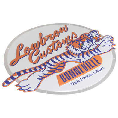 Lowbrow Customs Bonneville Stamped Metal Shop Signs