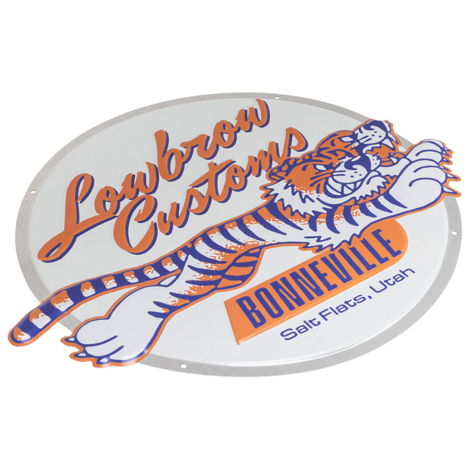 Lowbrow Customs Bonneville Stamped Metal Shop Signs