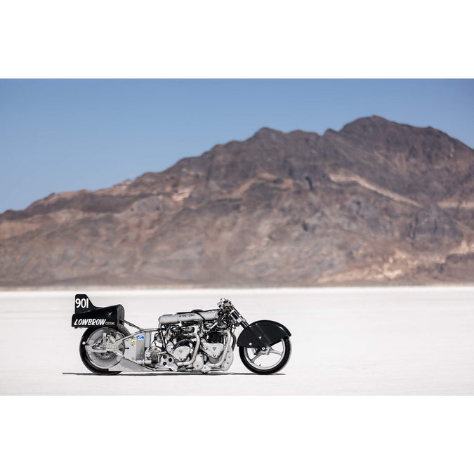 Lowbrow Customs Bonneville Stamped Metal Shop Signs