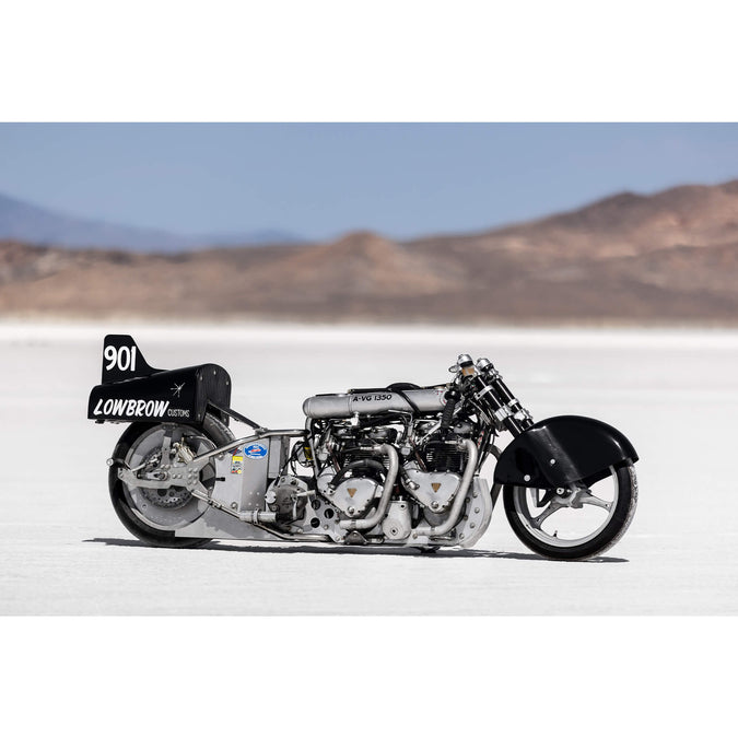 Lowbrow Customs Bonneville Stamped Metal Shop Signs