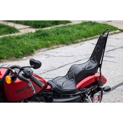 King And Queen Seat - Black Diamond - 2004-2021 (Excl. 2007-09) Harley-Davidson Sportsters