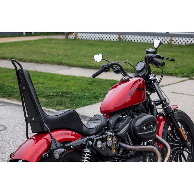 King And Queen Seat - Black Pleated - 2004-2021 (Excl. 2007-09) Harley-Davidson Sportsters