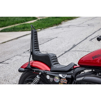 King And Queen Seat - Black Pleated - 2004-2021 (Excl. 2007-09) Harley-Davidson Sportsters