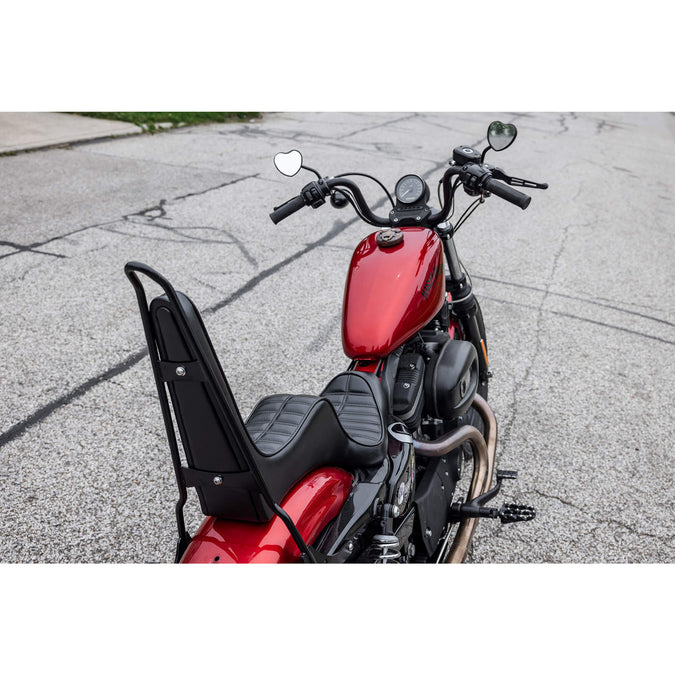 King And Queen Seat - Black Pleated - 2004-2021 (Excl. 2007-09) Harley-Davidson Sportsters