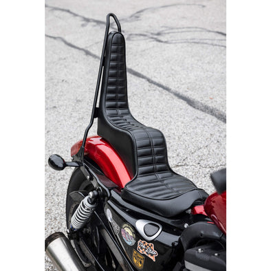King And Queen Seat - Black Pleated - 2004-2021 (Excl. 2007-09) Harley-Davidson Sportsters