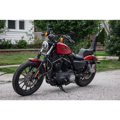 King And Queen Seat - Black Pleated - 2004-2021 (Excl. 2007-09) Harley-Davidson Sportsters