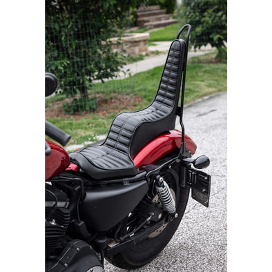 King And Queen Seat - Black Pleated - 2004-2021 (Excl. 2007-09) Harley-Davidson Sportsters