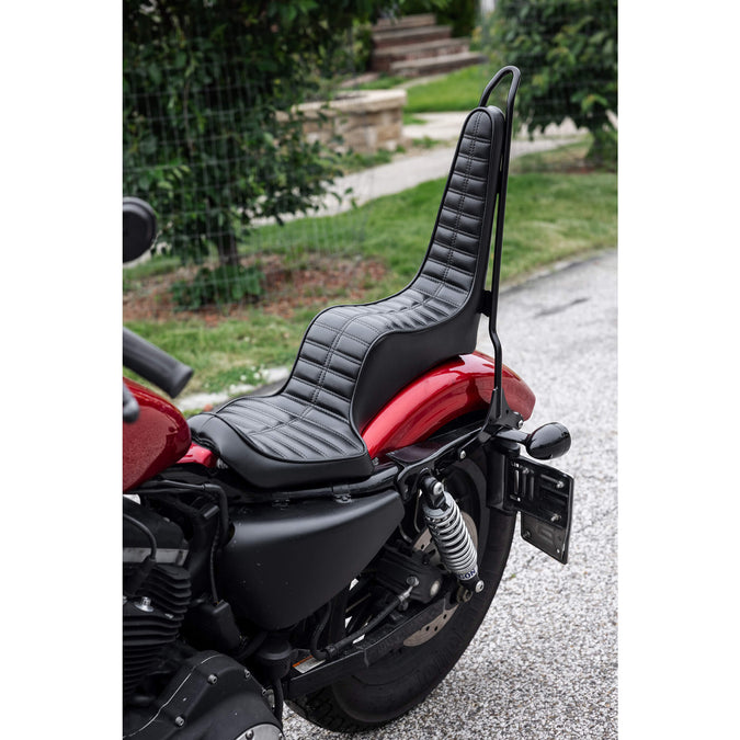 King And Queen Seat - Black Pleated - 2004-2021 (Excl. 2007-09) Harley-Davidson Sportsters
