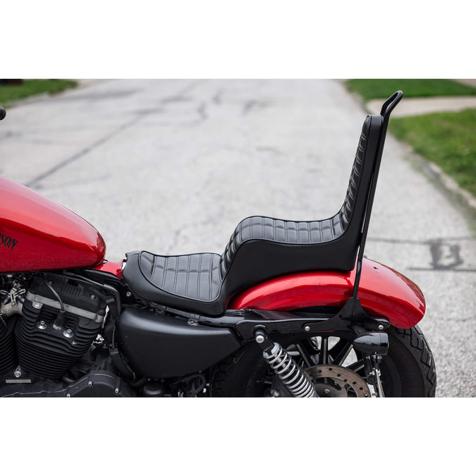 King And Queen Seat - Black Pleated - 2004-2021 (Excl. 2007-09) Harley-Davidson Sportsters
