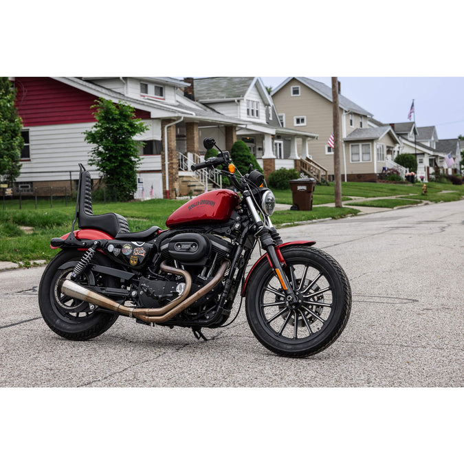 King And Queen Seat - Black Pleated - 2004-2021 (Excl. 2007-09) Harley-Davidson Sportsters