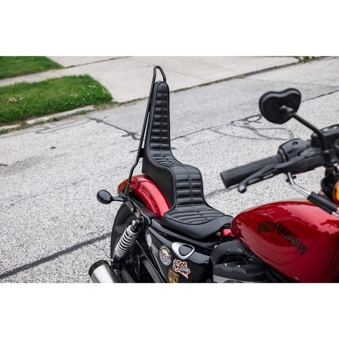 King And Queen Seat - Black Pleated - 2004-2021 (Excl. 2007-09) Harley-Davidson Sportsters
