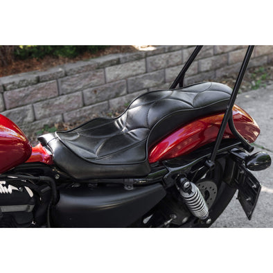 Cobra Seat - Black Diamond - 2004-2021 (Excl. 2007-09) Harley-Davidson Sportsters