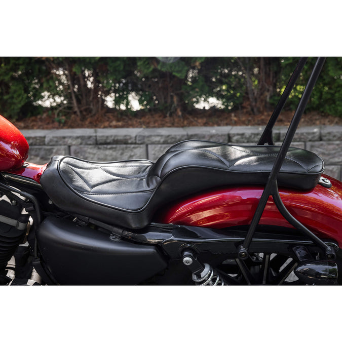 Cobra Seat - Black Diamond - 2004-2021 (Excl. 2007-09) Harley-Davidson Sportsters