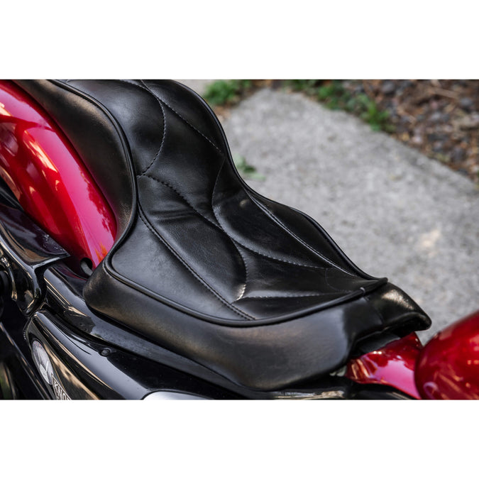 Cobra Seat - Black Diamond - 2004-2021 (Excl. 2007-09) Harley-Davidson Sportsters