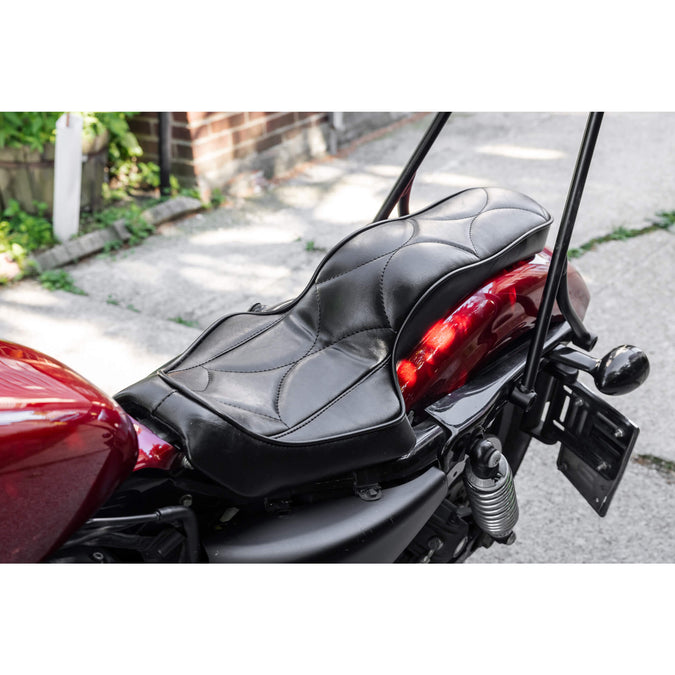 Cobra Seat - Black Diamond - 2004-2021 (Excl. 2007-09) Harley-Davidson Sportsters