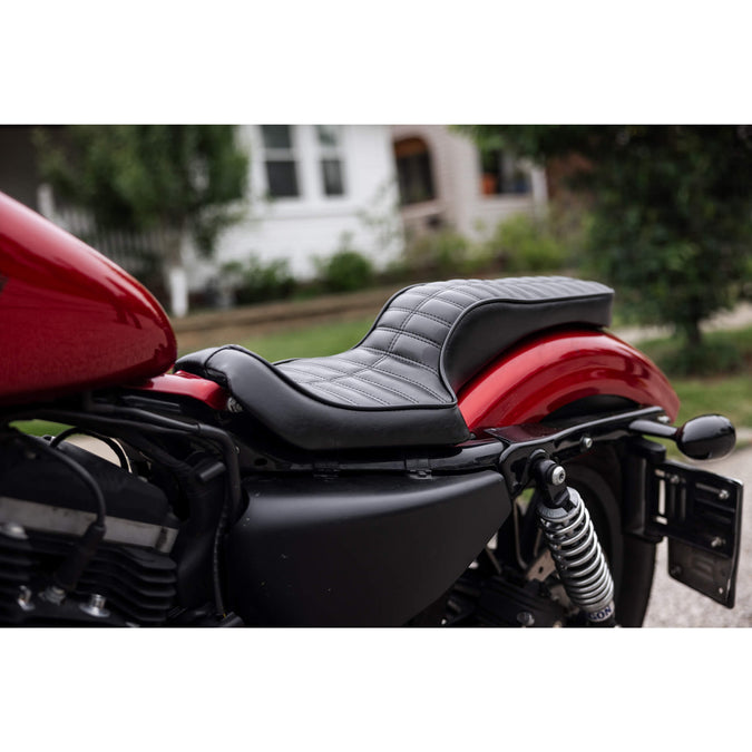 Cobra Seat - Black Pleated - 2004-2021 (Excl. 2007-09) Harley-Davidson Sportsters