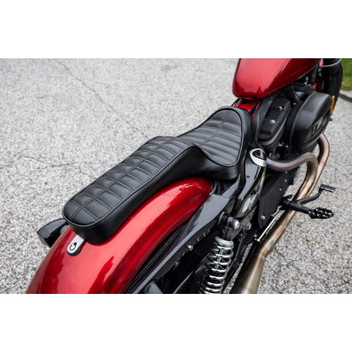 Cobra Seat - Black Pleated - 2004-2021 (Excl. 2007-09) Harley-Davidson Sportsters