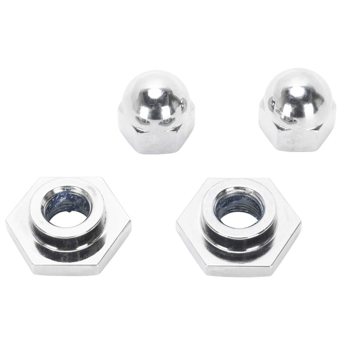 Spring Retainer & Acorn Nut Set - Chome - for Straton Springers & 1936-48 Harley-Davidson Big Twin Springers 1936-52 45's