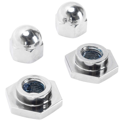 Spring Retainer & Acorn Nut Set - Chome - for Straton Springers & 1936-48 Harley-Davidson Big Twin Springers 1936-52 45's