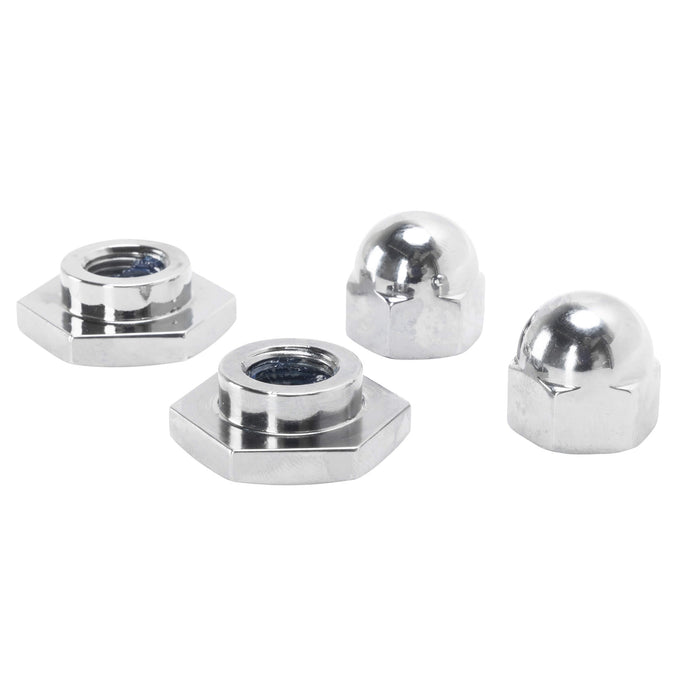 Spring Retainer & Acorn Nut Set - Chome - for Straton Springers & 1936-48 Harley-Davidson Big Twin Springers 1936-52 45's