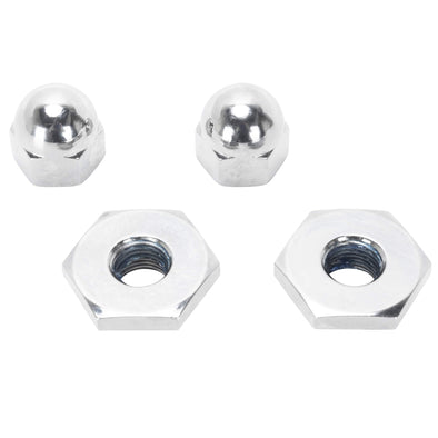 Spring Retainer & Acorn Nut Set - Chome - for Straton Springers & 1936-48 Harley-Davidson Big Twin Springers 1936-52 45's