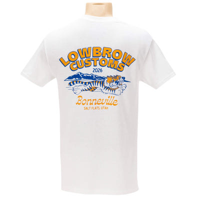 Bonneville Salt Flats 2026 Racing Support Pocket T-Shirt - White