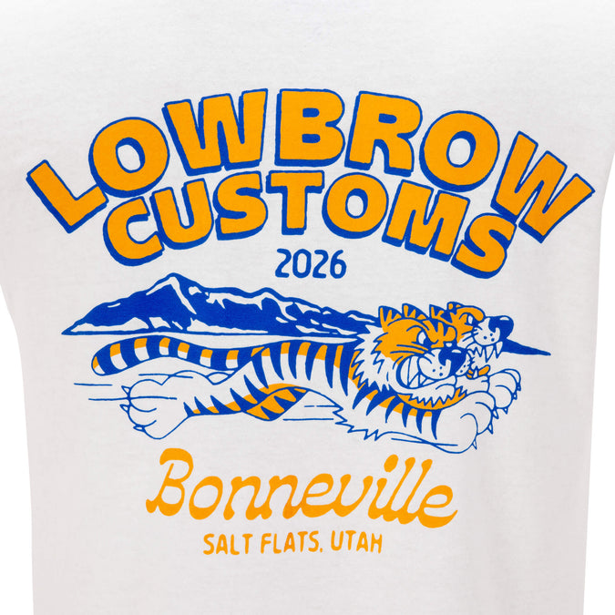 Bonneville Salt Flats 2026 Racing Support Pocket T-Shirt - White