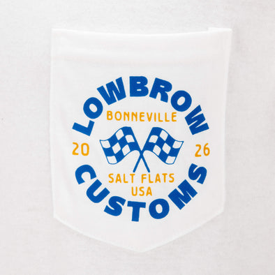 Bonneville Salt Flats 2026 Racing Support Pocket T-Shirt - White