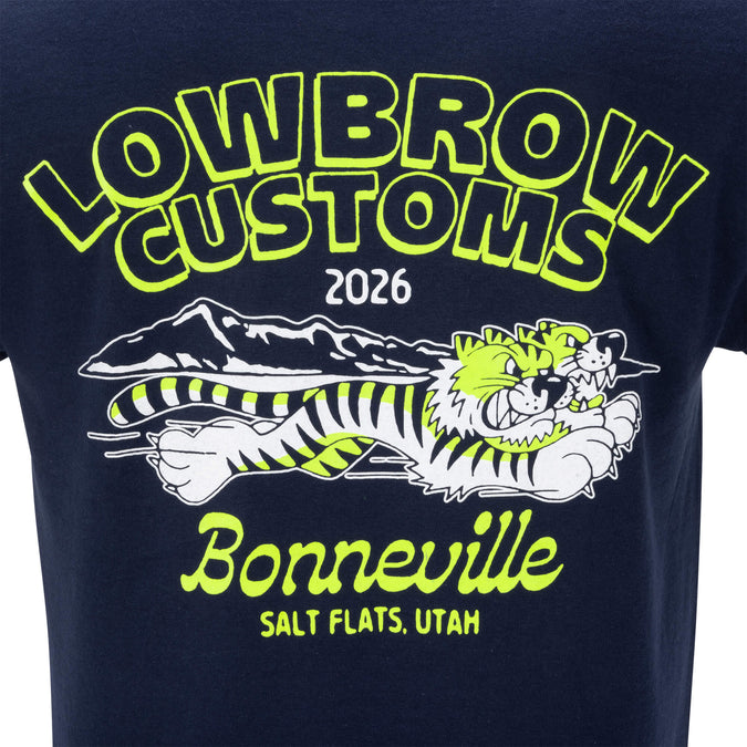 Bonneville Salt Flats 2026 Racing Support Pocket T-Shirt - Navy