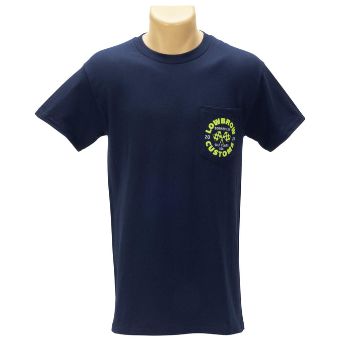 Bonneville Salt Flats 2026 Racing Support Pocket T-Shirt - Navy