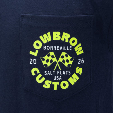 Bonneville Salt Flats 2026 Racing Support Pocket T-Shirt - Navy