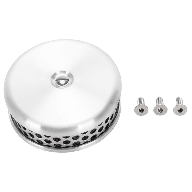 Flatty 4" Air Cleaner S&S Super E/G Carburetor - Brushed Aluminum