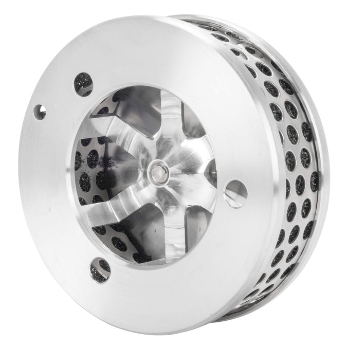 Flatty 4" Air Cleaner S&S Super E/G Carburetor - Brushed Aluminum