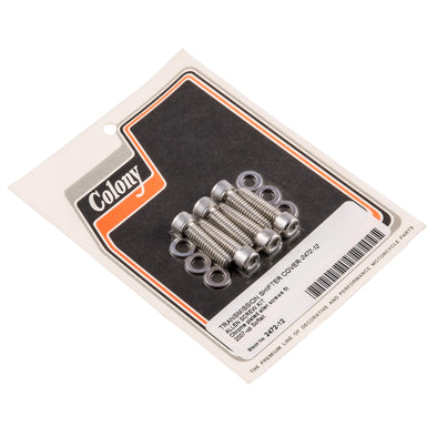 #2472-12 Transmission Shifter Cover Allen Screw Kit 2007-Up Harley-Davidson Softail - Chrome Plated