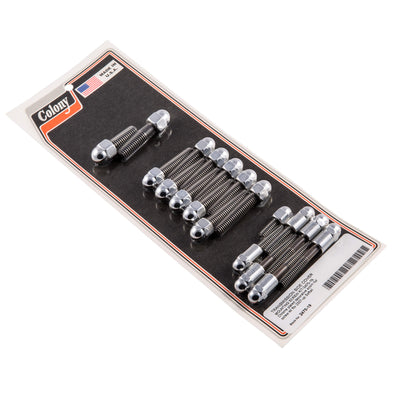 #2475-19 Transmission Side Cover Acorn Screw Kit 2007-Up Harley-Davidson Softail - Chrome Plated