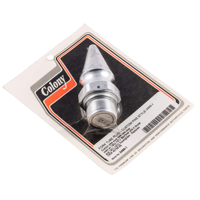 #2499-1 Pike Nut Fork Tube Plug 1952-1972 Harley-Davidson XL/K 1971-1972 Superglide - Chrome Plated