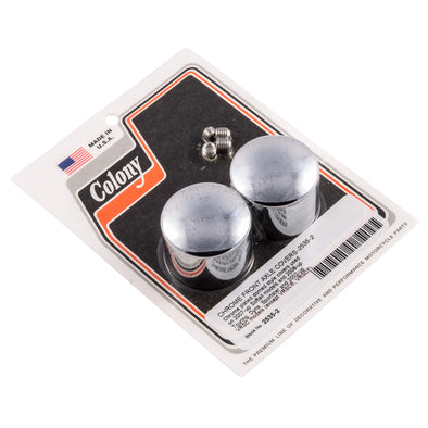 #2535-2 Front Axle Smooth Covers 2007-Up Harley-Davidson Softail 2008-Up Touring/Dyna/Sportster 2002-Up VRSC - Chrome Plated