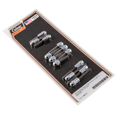 #2687-13 Transmission Side Cover Screw Acorn Mounting Kit 2006-Up Harley-Davidson Dyna - Chrome Plated