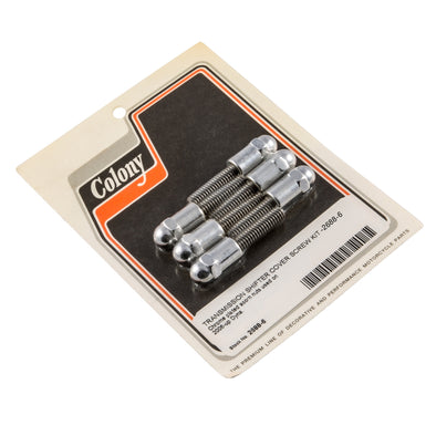 #2688-6 Transmission Shifter Cover Screw Acorn Mounting Kit 2006-Up Harley-Davidson Dyna - Chrome Plated