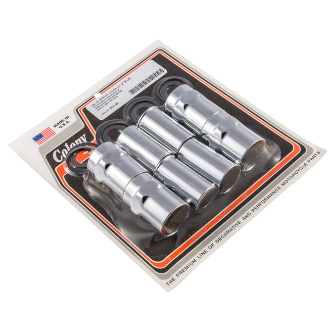 #2721-20 Valve Spring Cover Kit 1942-1973 Harley-Davidson 45s - Chrome Plated