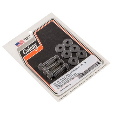 #2814-18 Top of Tank Screw and Washer Kit 1918-1952 Harley-Davidson - Parkerized