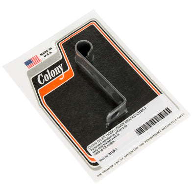 #3108-1 Early Style Chain Oiler Hose Lower Bracket 1953-Up Harley-Davidson KR - Parkerized