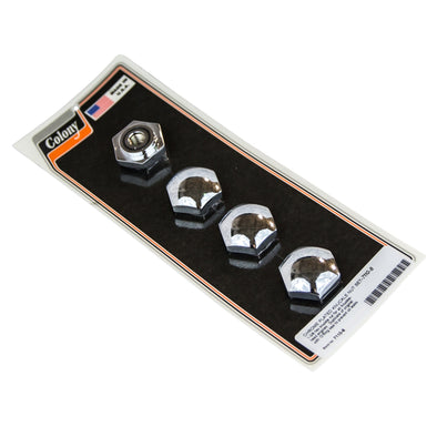 #7110-8 Knuckle Nut Set With O-ring Seal - 1936-1947 Harley-Davidson Knucklehead - Chrome Plated