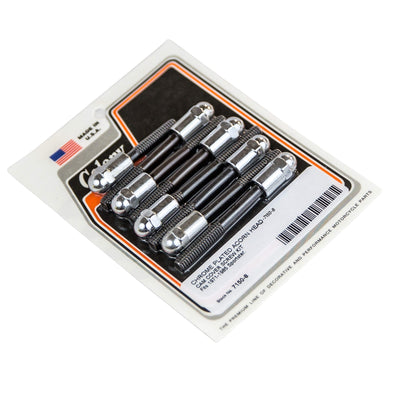 #7150-8 Acorn Head Cam Cover Screw Kit - 1971-1985 Harley-Davidson Sportster - Chrome Plated