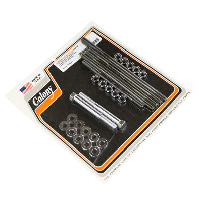 #8122-34 Motor Case Kit Stock 1936-1939 Harley-Davidson Flathead - Chrome Plated